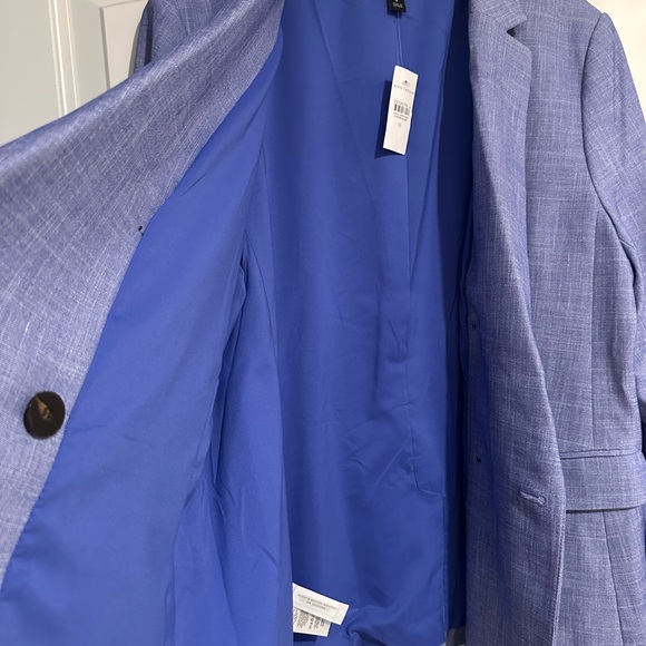 Ann Taylor blue cross weave blazer, size 18 - Picture 8 of 13